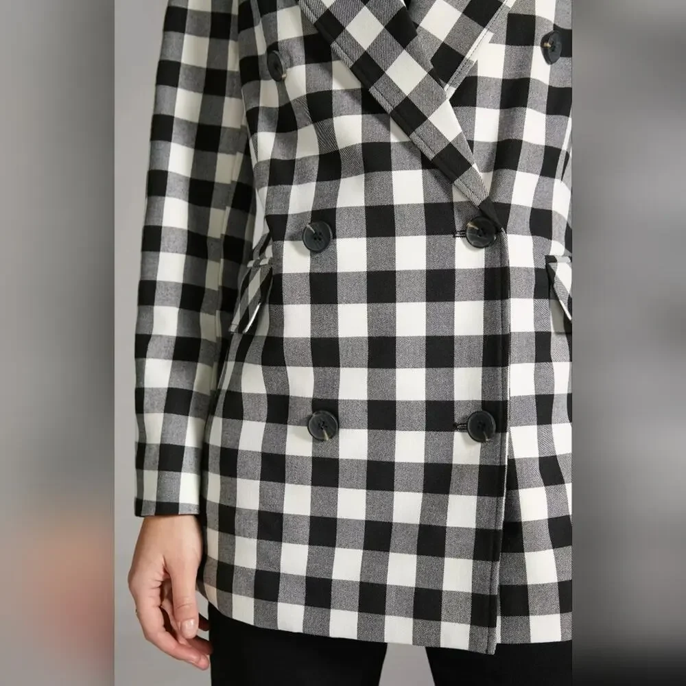 Avec Les Filles Black and White Checkered Blazer - Picture 2 of 7